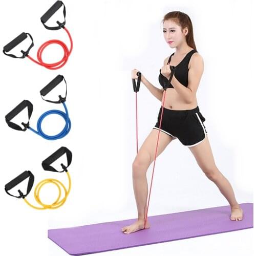 5 Levels Resistance Bands with Handles Yoga Pull Rope Elastic Fitness Exercise Tube Band for Home Workouts Strength Training