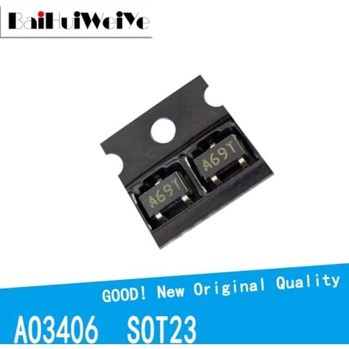 50PCS/LOT AO3406 A69T AO3406A N-Channel Enhancement Mode Field Effect SOT23 SOT-23 SMD New and Original IC Chipset MOSFET MOSFT