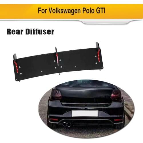 Auto Car Rear Bumper Diffuser Lip Spoiler for Volkswagen VW POLO GTI Car Spoiler ABS Black