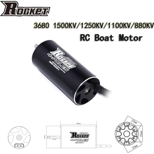 Rocket 3680 1250KV 1100KV 880KV 4 Poles Brushless Sensorless Motor for 800-1000mm RC Boat
