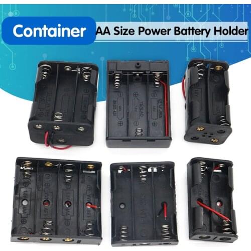 AA Size Power Battery Storage Case Box Holder Leads With 1 2 3 4 6 Slots Container Bag DIY Standard Batteries Charging Droship