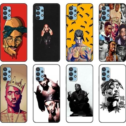 Black tpu Case For Samsung galaxy A32 A42 A52 A72 4g 5g S21 PLUS ultra back cover 2Pac Tupac Shakur