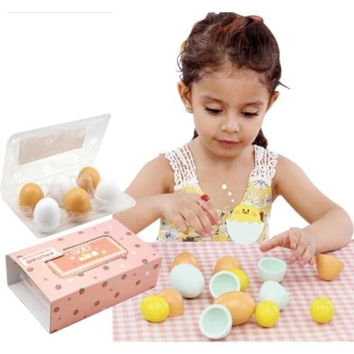 Kid Pretend Play Toy Set Wooden Eggs Yolk Kitchen Food Children Xmas Gift KidsToys Wooden Toys Preschool Educational Kid Toy
