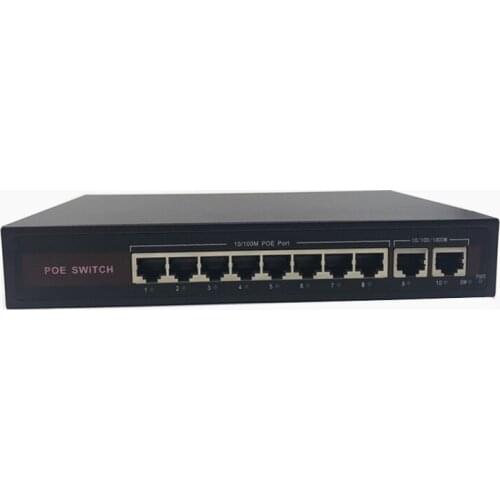 48V Ethernet POE switch with 8 10/100Mbps Port IEEE 802.3 af/at Suitable for IP camera/Wireless AP/CCTV camera system