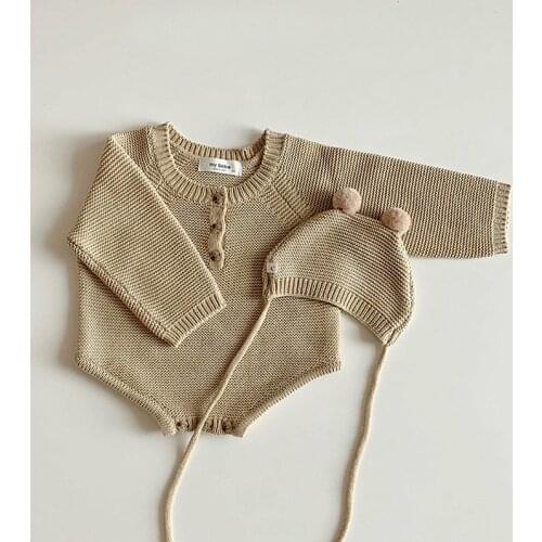 Newborn Baby Girls Clothes Set Soft Cotton Solid Infant Long Sleeve Jumpsuit New Fashion Toddler Girls Clothing Kids Set