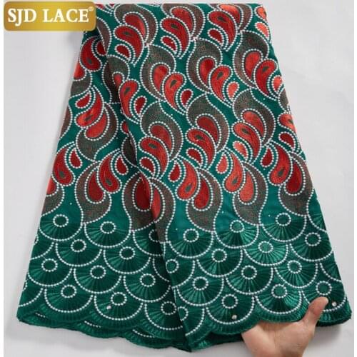 SJD LACE Excellent Cotton Friendly Skin African Dry Lace Fabric High Quality Embroidery Swiss Voile Lace In Switzerland SewA2588
