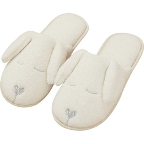 Cute Dog Animal Pattern Cotton Home Slippers Women Indoor Shoes For Bedroom Adult Guest House Slippers Winter Soft Bottom Flats