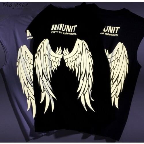 Reflective Print Tank Tops Men Loose Plus Size S-5XL O-neck Sleeveless Tees Male Hip Hop Ins Fashion Muscle Workout Singlet Chic