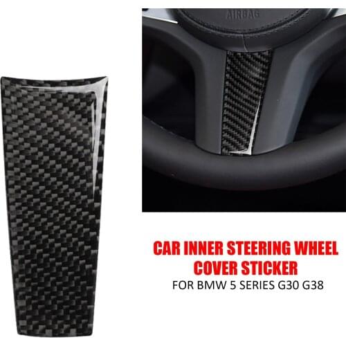 Carbon Fiber Car Inner Steering Wheel Cover Sticker For BMW 5 Series G30 G38