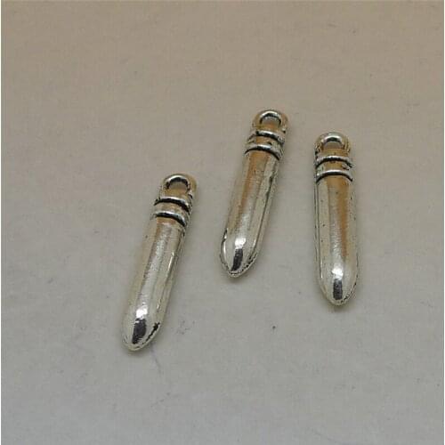 Nevstop 100pcs/lot Vintage Bullet Charms 25x7mm Ammunition Charms for Jewelry Making