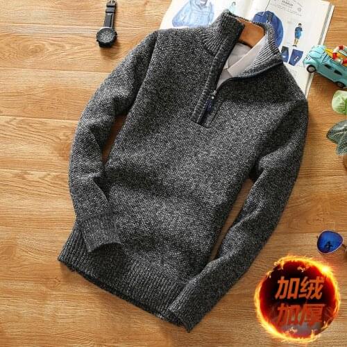 2020 New Winter Woolen Mens Sweater, Turtleneck Middle Zipper Sweater, Spring Quality Wool Knitted Sweater
