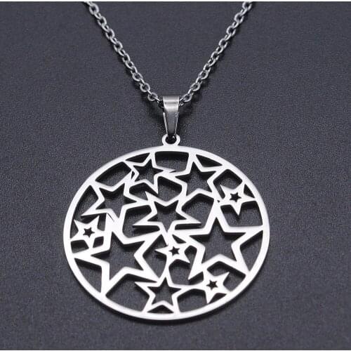Stainless Steel Starry Night Necklace for Women Fashion Jewelry Necklaces Wholesale Dropshipping Dainty Steel Necklaces