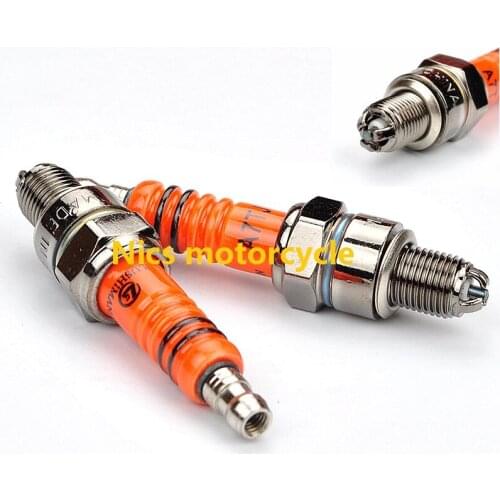 A pair of A7TC spark plugs electric races for off-road motorcycle ATV GY6 scooter 50-125CC ignition Dirt PIT Bike