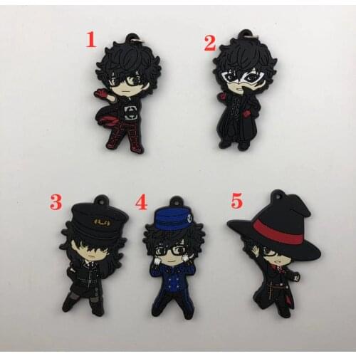 Anime persona 5 Rubber Keychain Key Ring Straps Rare cosplay
