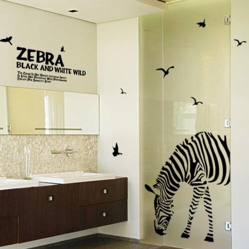 Diy Personality Black Horse Zebra Wall Stickers Living Room Bedroom Bathroom Wall Decoration 3D Wall Art Adesivo De Parede Mural