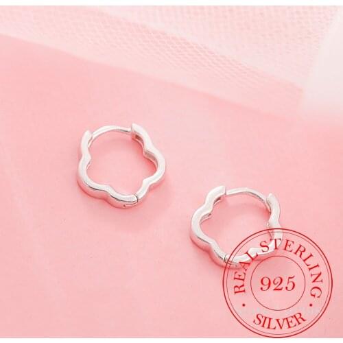 925 Sterling Silver Flower Round Stud Earrings For Women Wedding Gift Female pendientes mujer moda