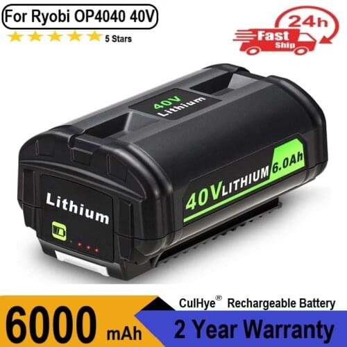 Culhye 6.0Ah 40V Lithium ion Battery OP4040 OP4050 Replacement for OP4030 OP40201 Compatible with Cordless Tools RY40200 RY40403