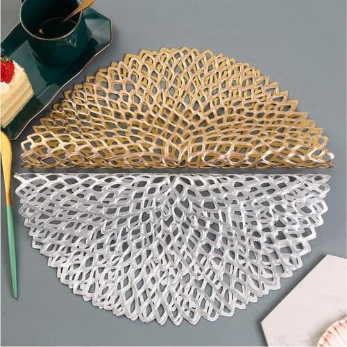 Heat Insulation Pad PVC Non-slip Placemat Dining Table Mat Hollow Placemat Decorative Tools Bowl Plate Tableware Coaster Pad