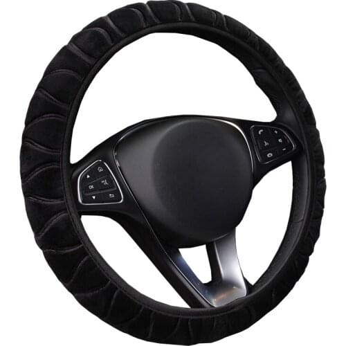 Three-Dimensional Plush Elastic Car Steering Wheel Cover Without Inner Ring For 37 - 38 CM 14.5"-15" Anti-slip Inner Ring M Size