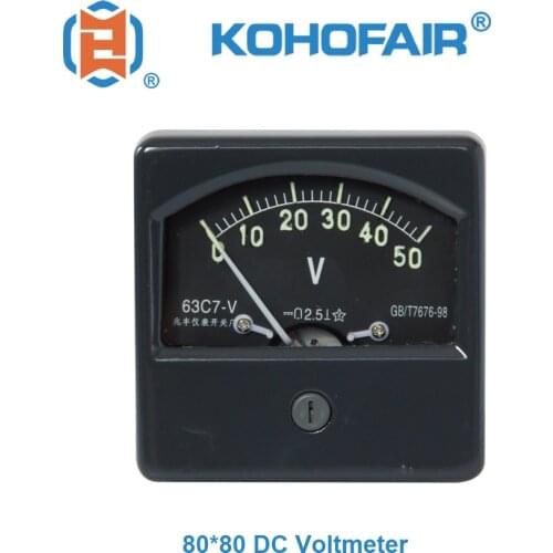 63C7-V DC Voltmeter Analog Display 80*80 Panel Marine Meter Metal Shell Spray Paint Luminous Font Yue Qing Zhao Feng I.A.S.F