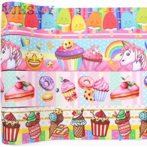 YJHSMY I-19426-1108,10yards 75mm Cartoon Ribbons Thermal transfer Printed grosgrain,Clothing accessories,DIY wrapping materials