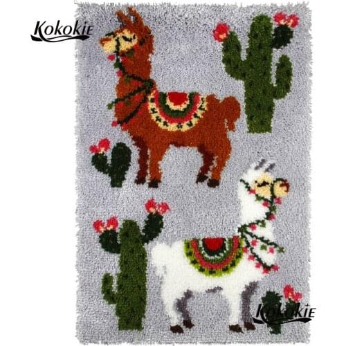 Diy latch hook kits rug tapestry kits 3d printed canvas cactus Home decor crochet tapis needle for carpet handwerken knooppakket
