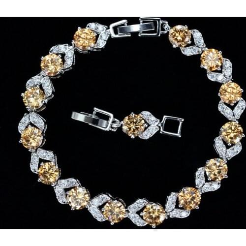 New Trendy AAA Cubic Zircon Jewelry 6 Color Charm CZ Female Bracelets Bangles for Women Anniversary Party Wedding Gift Wholesale