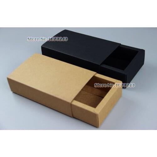 16x10.2x5.5cm Brown Black Drawer Shape Craft Gift Kraft Paper Drawer Box Jewel Bow Tie Packaging Box Gift box 100pcs\lot