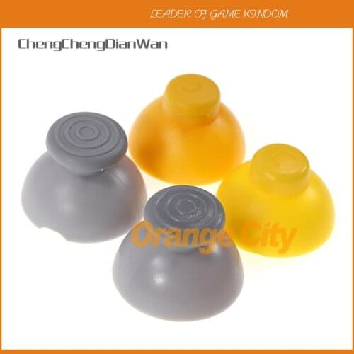 200pcs=100pairs Replacement Gray & Yellow Analog Thumbsticks 3d joystick Caps replacement For NGC Nintendo Gamecube Controller