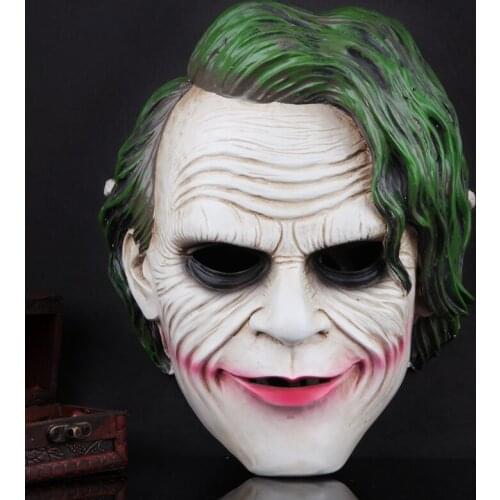 2021 Halloween Dark Knight Clown Male Mask Heath Ledger The Same Movie Theme Resin for Face Fashion Xmas Decor