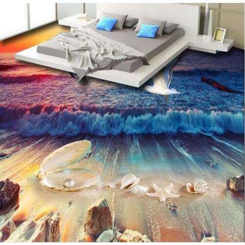 3d mural wallpaper 3d flooring Beach shell waterproof wallpaper for bathroom photo wall mural