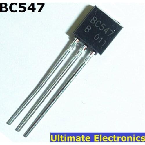 50pcs BC547 45V 0.1A TO-92 NPN Transistor