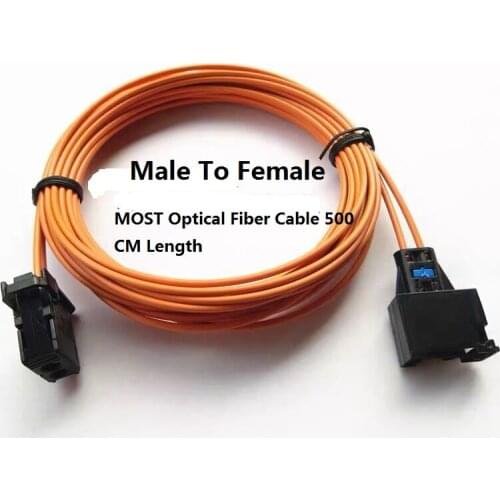 500 CM MOST Optical Fiber Cable Connectors Male To Female cable For BMW Mercedes Audi AMP Bluetooth Car GPS Fiber cable