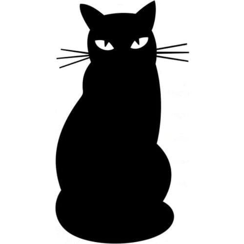 7.6*13.8CM Cat Sat Window Glass Decorative Decals Classic Funny Car-Styling Stickers Black/Silver C6-0406