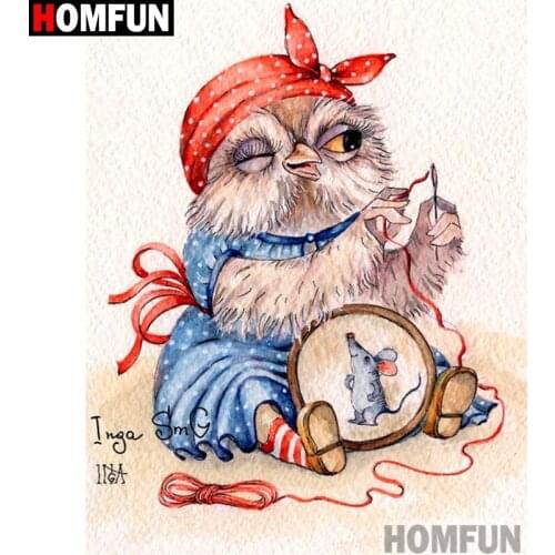 HOMFUN Full Square/Round Drill 5D DIY Diamond Painting"Cartoon owl"Embroidery Cross Stitch 3D Home Decor Gift A09998