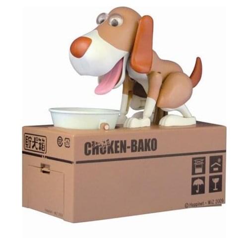 Free shipping Cartoon Robotic Dog Money Box Gift Automatic storage of coins Piggy Bank Saving Banks