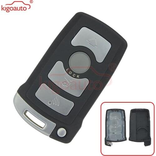 Kigoauto Smart car key shell case for BMW 7 series LX8766S 4 button replacement key cover