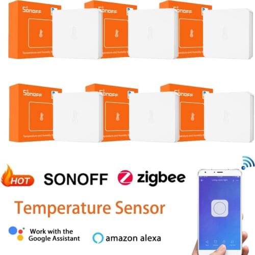 10pcs SONOFF SNZB-02 ZigBee Temperature Humidity Sensor Smart Home eWeLink APP Real-time Check Work With Alexa Google Home