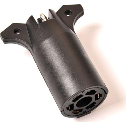 For RV 7 Way Round to 4 Pin Flat Trailer Light Adapter Plug Connector Boat Black NEW