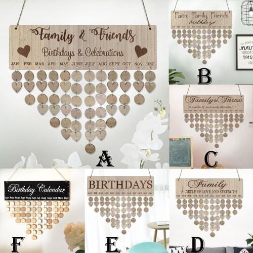 Advent Calendar Birthday Wooden Special Day Reminder Board Home Hanging Decor Ornament New Year Decoration verjaardags kalender4