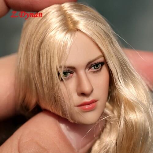 KIMI TOYS KT004 1/6 Golden Hair Female Head Sculpt Model Carving Sculpture for 12" 12inch action Figure toys dolls