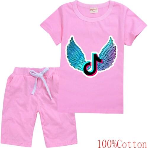 TIK TOK Baby Boys Clothes Sets Summer Baby Girls Clothes T-Shirts and Shorts Outfit Kids Costume Suit Teenagers Sport Suits