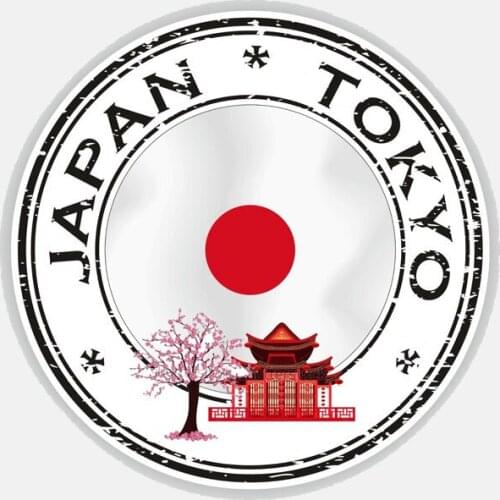 10.9CM*10.9CM Creative Japan Tokyo Round Funny Motorcycle Helmet Car Sticker 6-2709