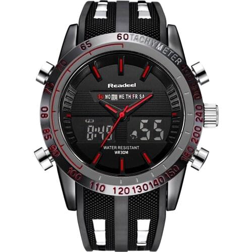 Mens Watches Top Brand Luxury LED Digital Quartz Watch Male Clock Men Rubber Strap Fashion Casual Watch Men Military Wrist Watch