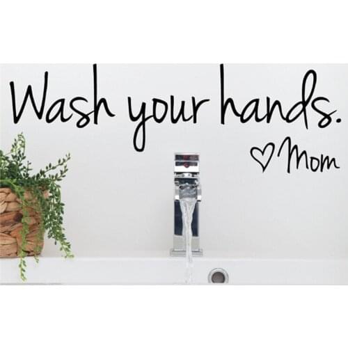 WASH YOUR HANDS Toilet Bathroom Wall Stickers Waterproof Art Vinyl Decal Bathroom Wall Decor Bathroom Decoration Wall Poster