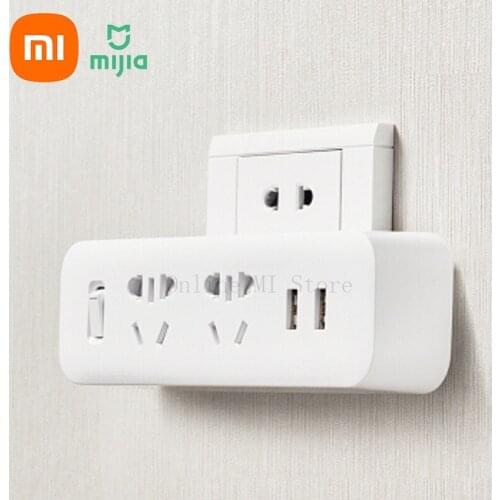 Original Xiaomi Mijia Two-position/ Two-control / Dual USB Converter Security Protection Door Integrated Copper Belt Converter