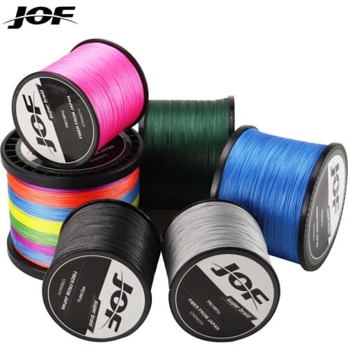 JOF 8 Strands Braided Fishing Line 300M 500M 1000M PE Wire 20LB-100LB Multifilament Fishing Line 9 Colors to Choose