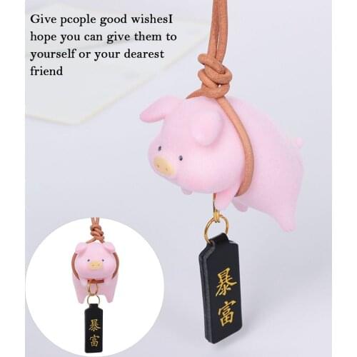 Auto Decoraction Car Rear View Mirror Pendant Cute Pig Car Pendant Car Pendant Decor Lucky Piggy Hanging Ornament