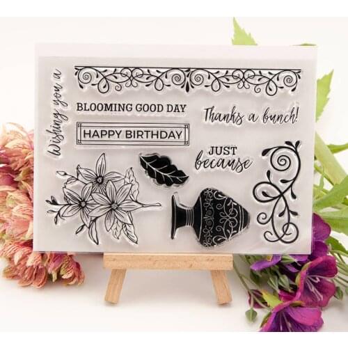 Vase Transparent Clear Silicone Stamp/Seal for DIY scrapbooking/photo album Decorative clear stamp sheets A1529