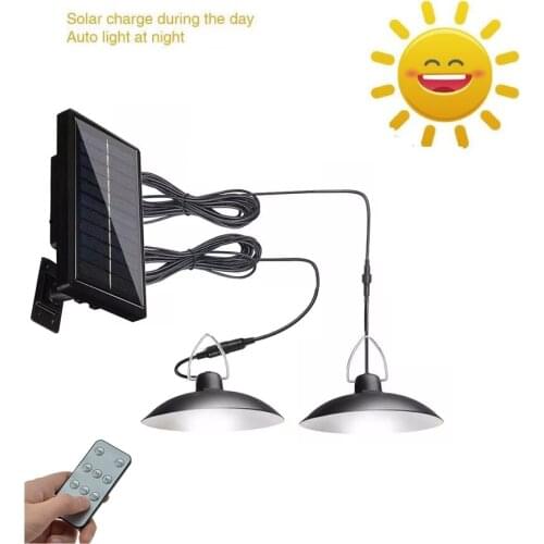 Retro Lampshade Solar Pendant Chandelier solar Lamp Light For Outdoor Garden Wall Yard Security Lighting With Adustable Lighting